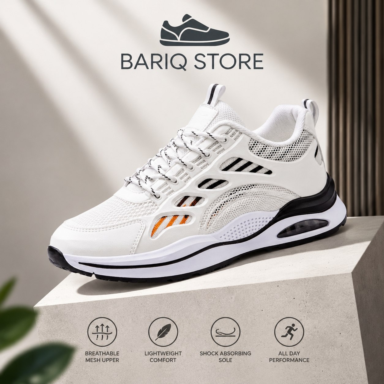 Sepatu Sneaker Putih Pria Keren
