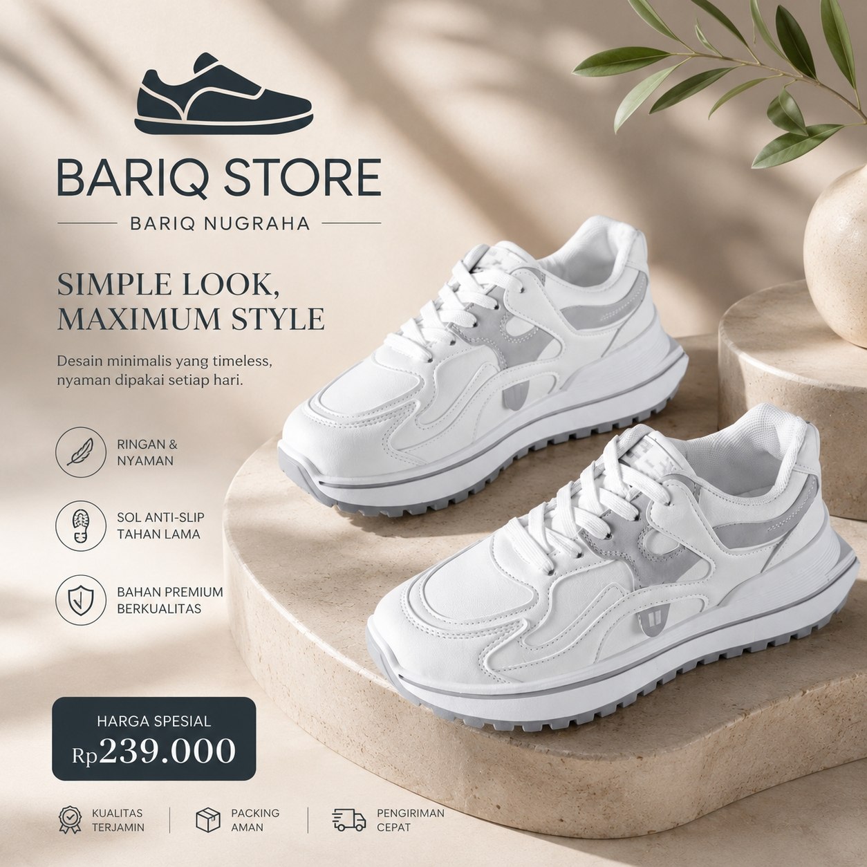 Sepatu sneakers wanita putih